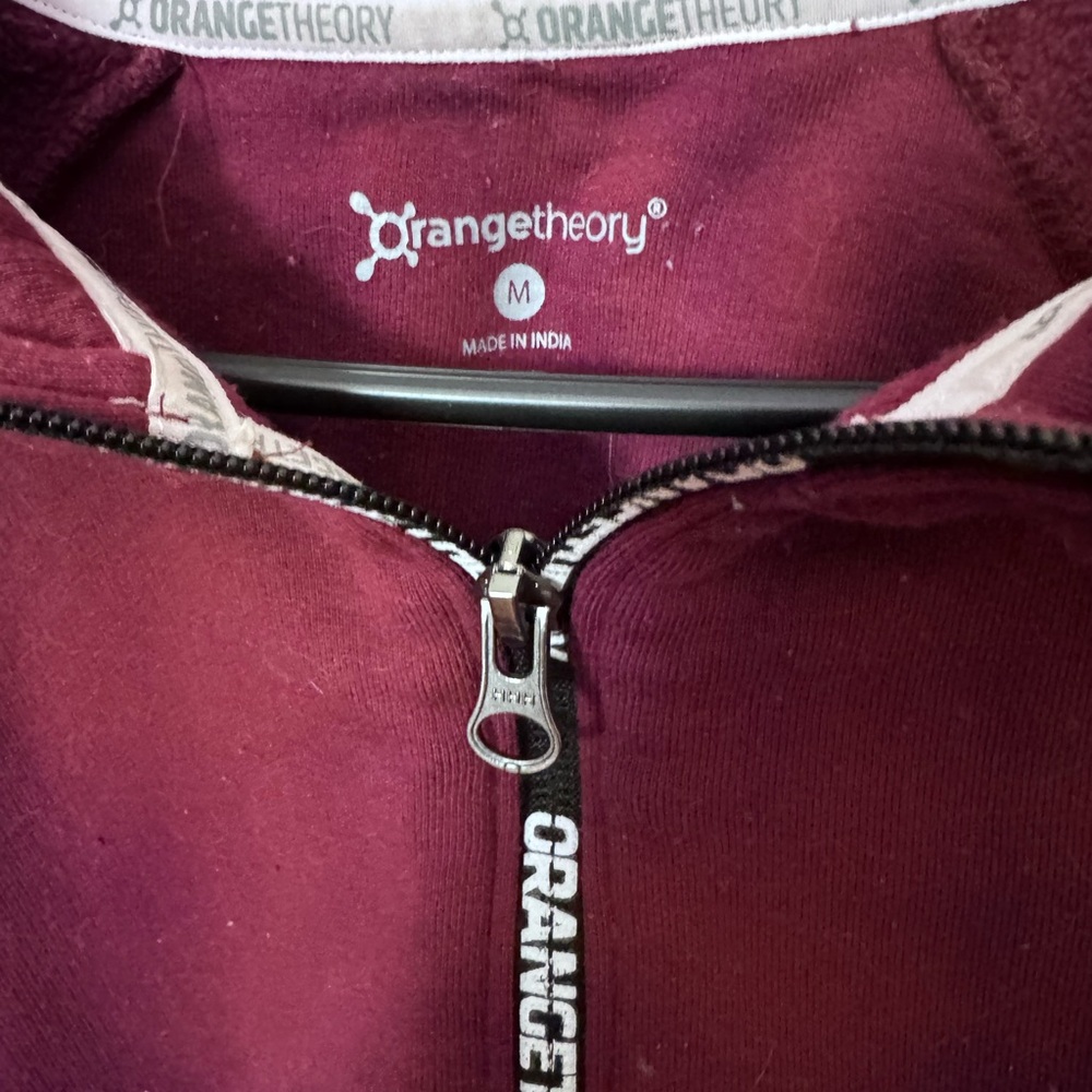 Orangetheory Burgundy Zip-Up Sweatshirt